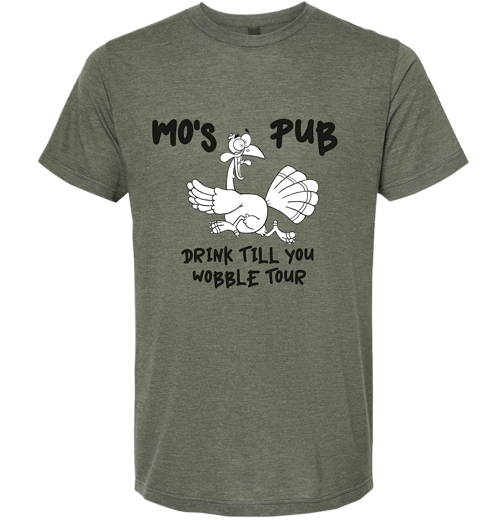 Mo's Pub Fall 2023 drink tour tshirt.